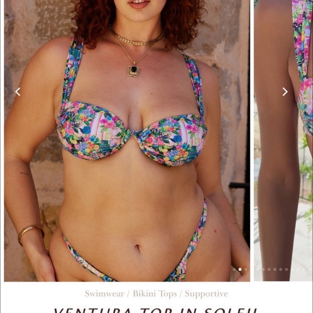 Blue and Pink Floral Bikini Swimwear